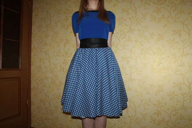 Простая юбка в стиле ретро — Юбка солнце. Построение и пошив. Юбка солце в горошек